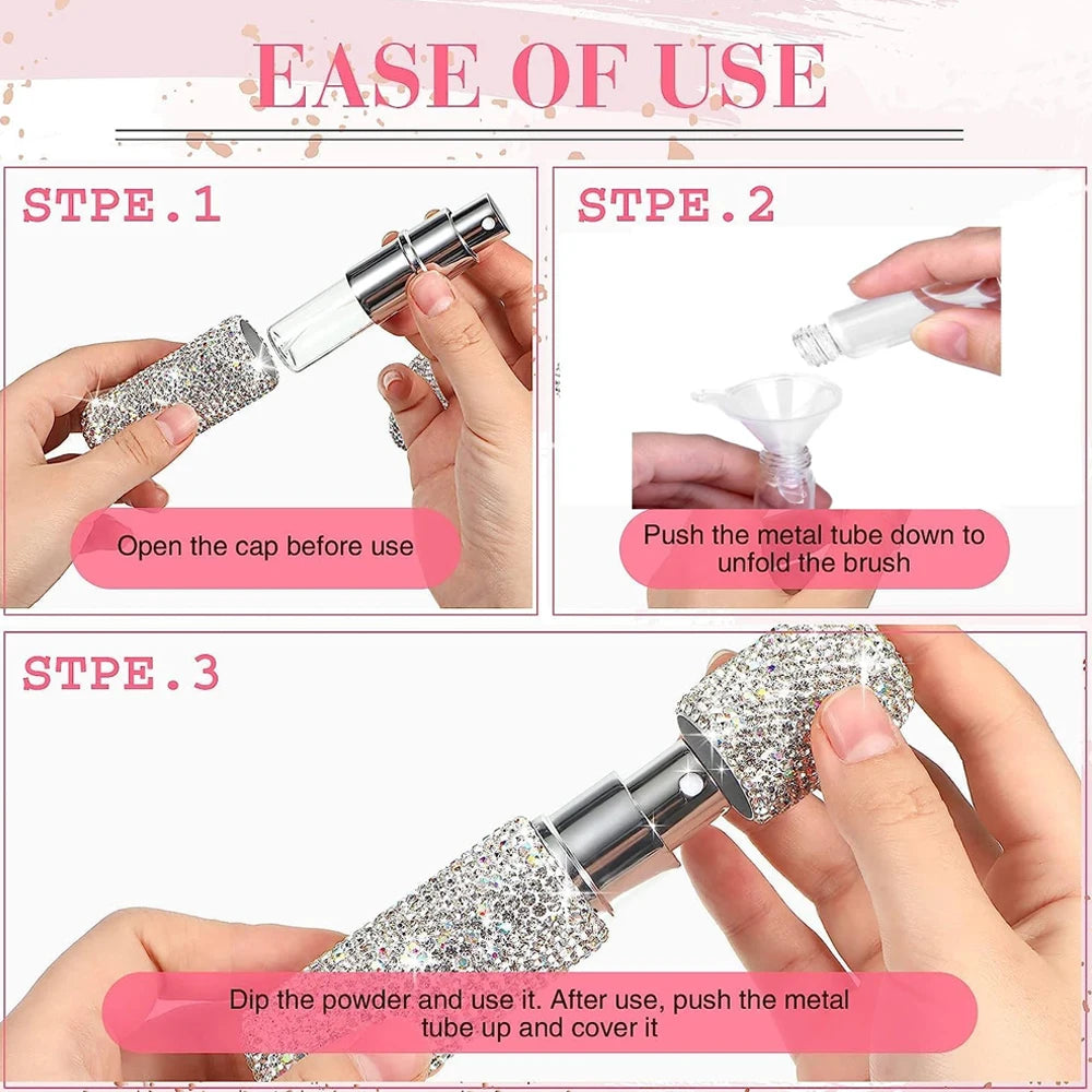 Bling Rhinestone 10ml Refillable Perfume Atomizer Spray Bottle Perfume Atomizer PLUSH