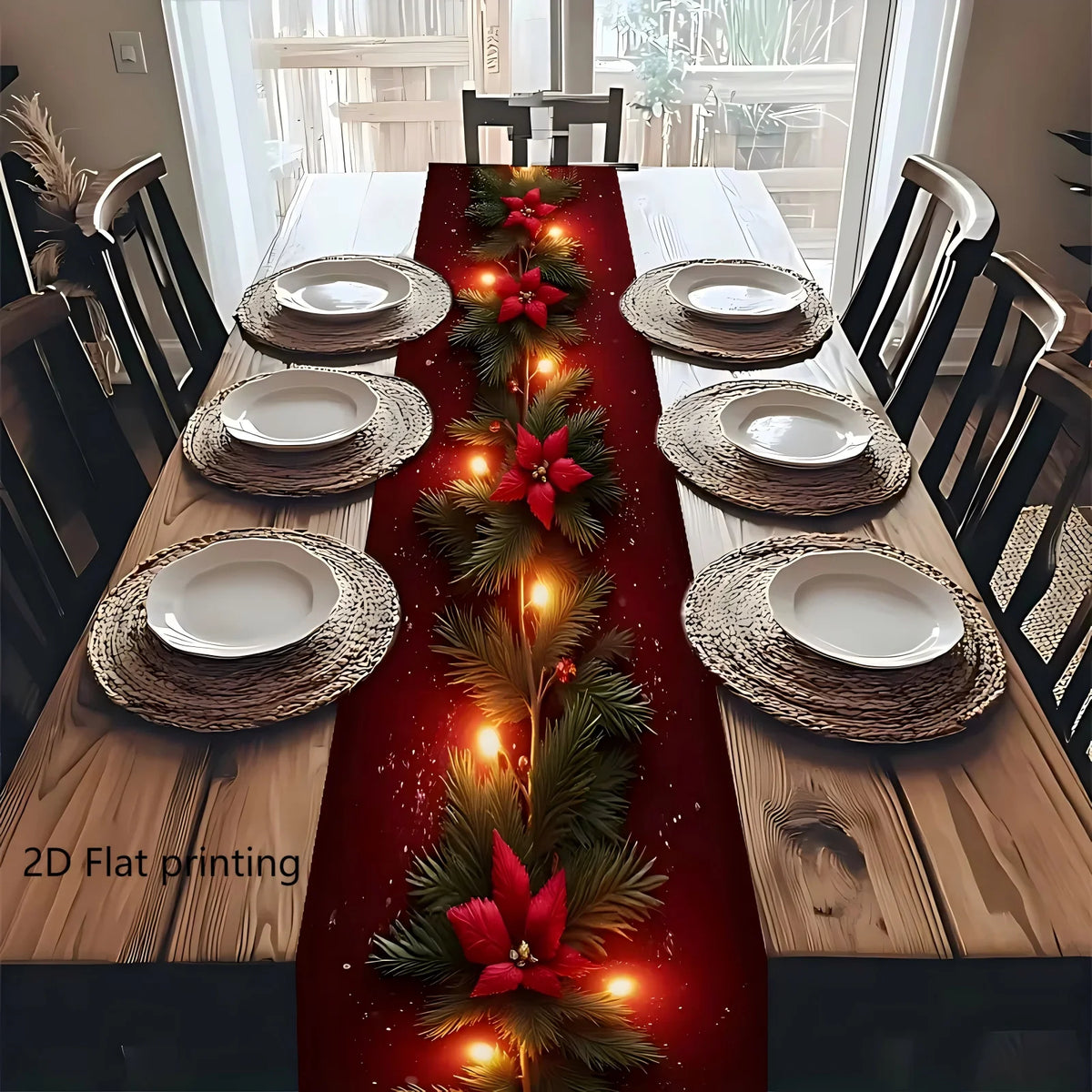Christmas Pine Branch Table Runner – Festive Holiday Décor Holiday Table Runner PLUSH