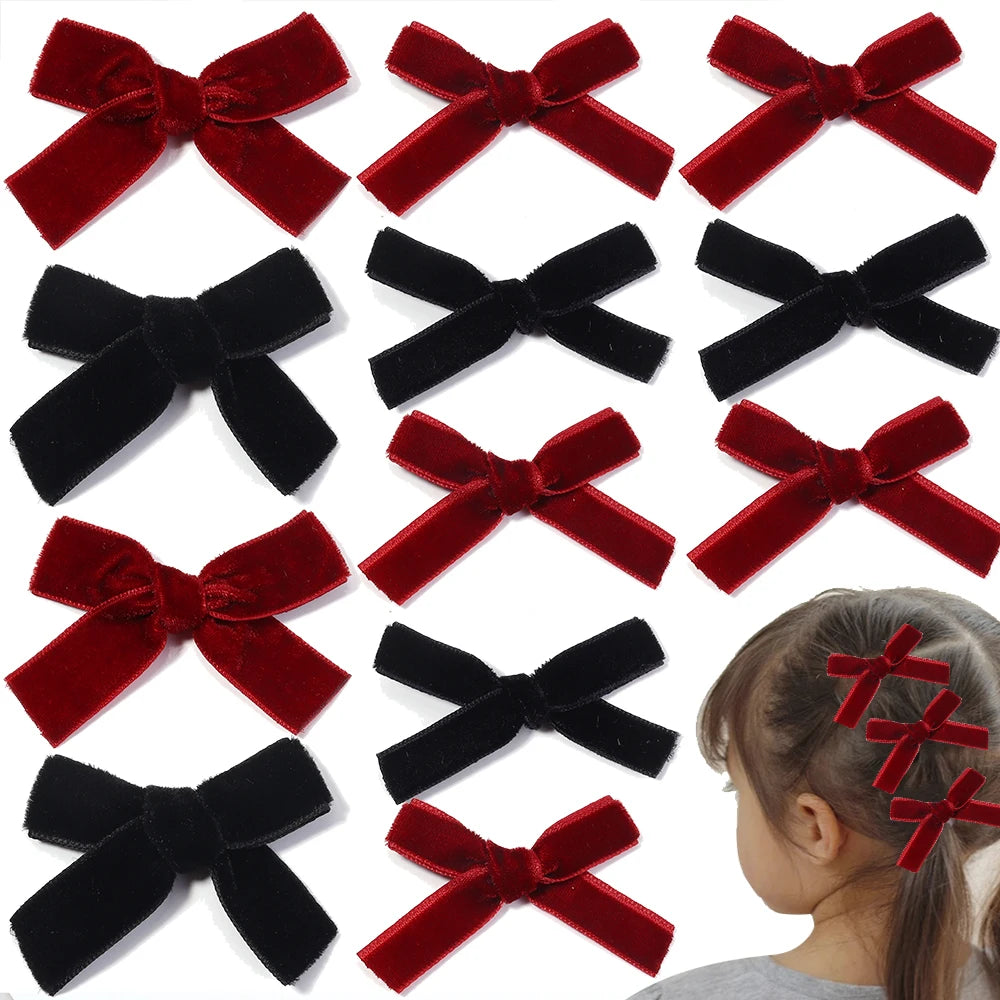 10pcs Velvet Bowknot Bows – DIY Jewelry & Christmas Decor Velvet Craft Bows PLUSH