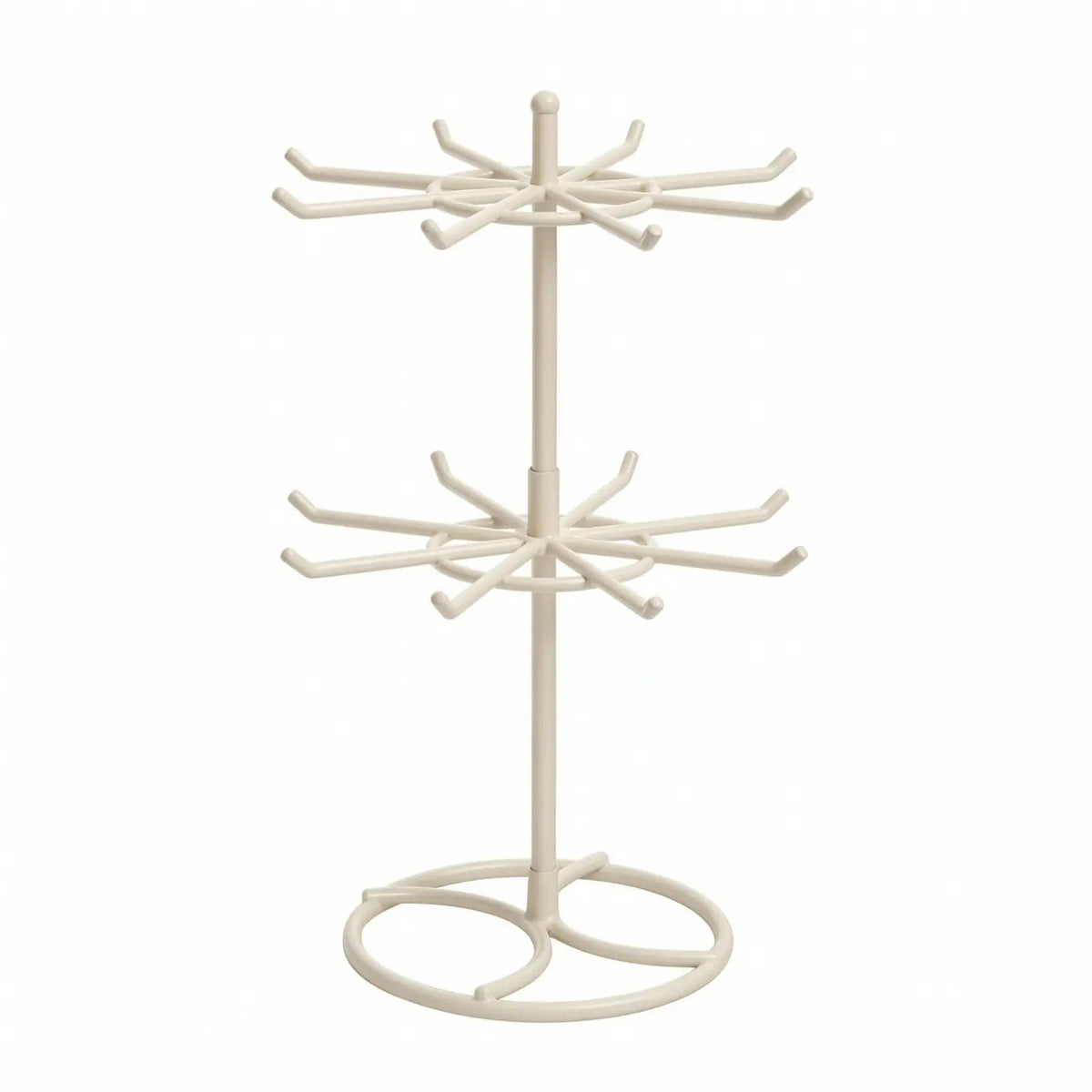 White Iron Rotating Display Stand – Jewelry & Keychain Hooks Rotating Display Stand PLUSH