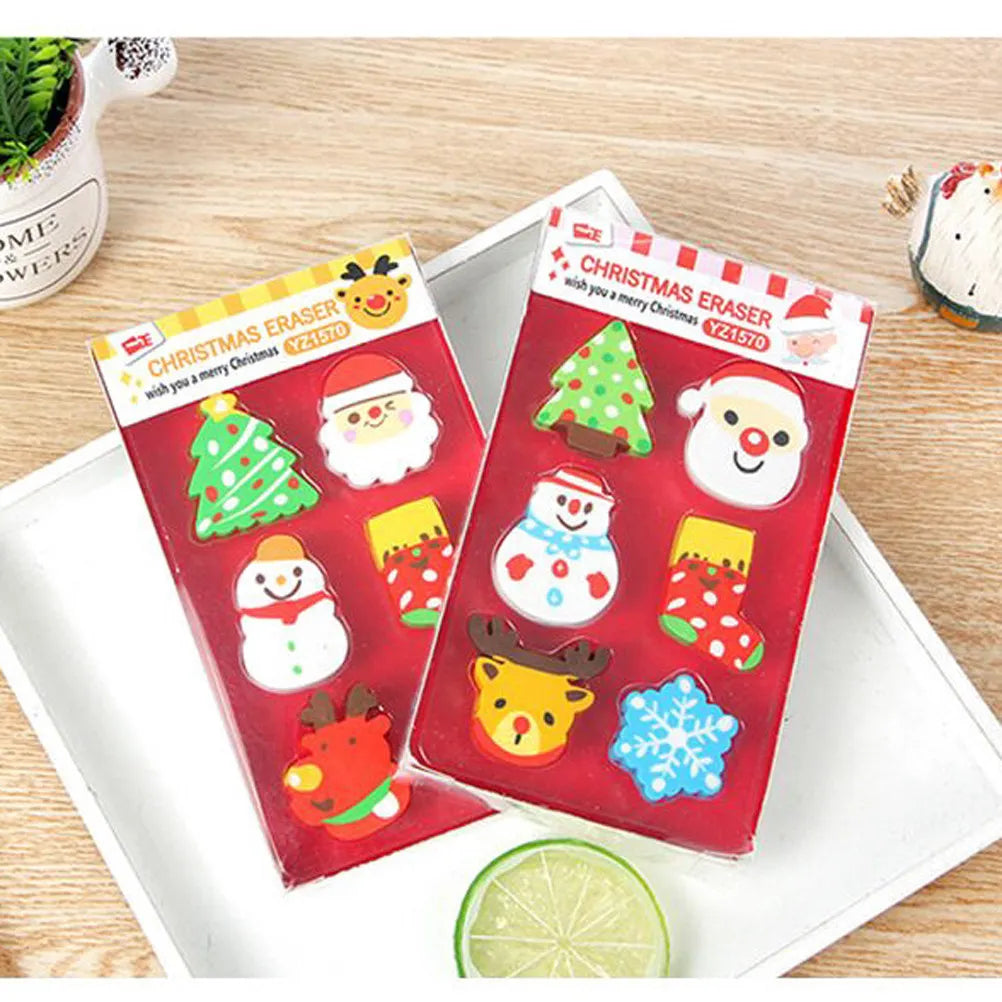 6-Pack Cute Cartoon Mini Erasers – Classroom Prizes for Kids Novelty Erasers Set PLUSH