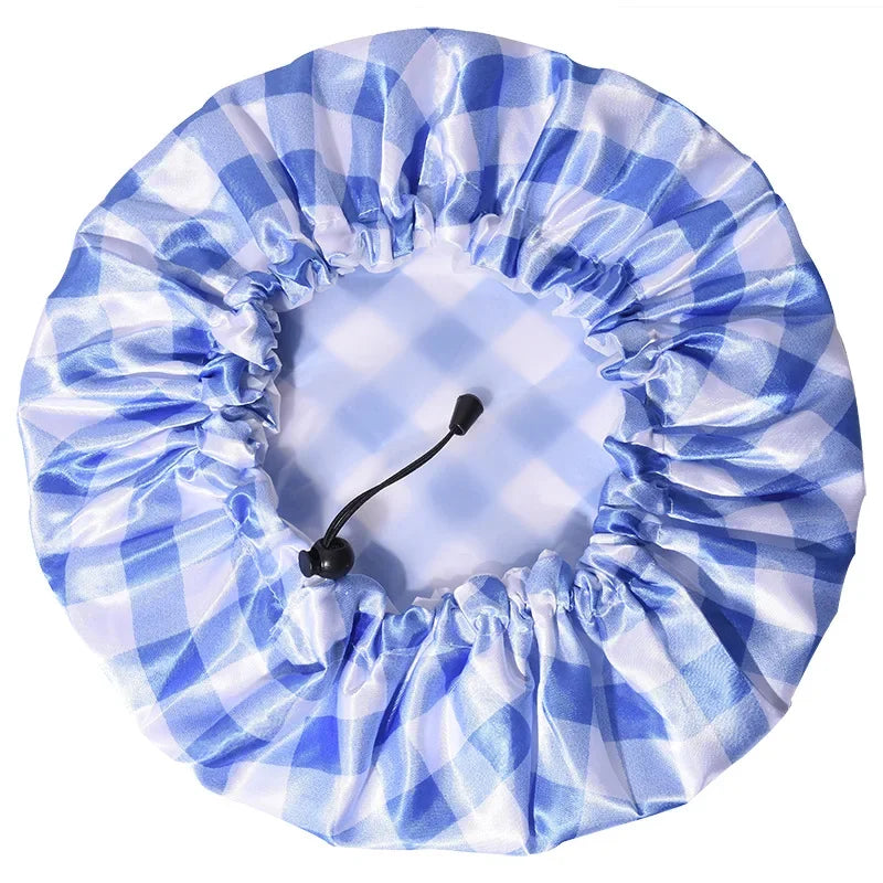 Extra Large Reusable Shower Cap – Double Layer PEVA Waterproof Shower Cap PLUSH 3