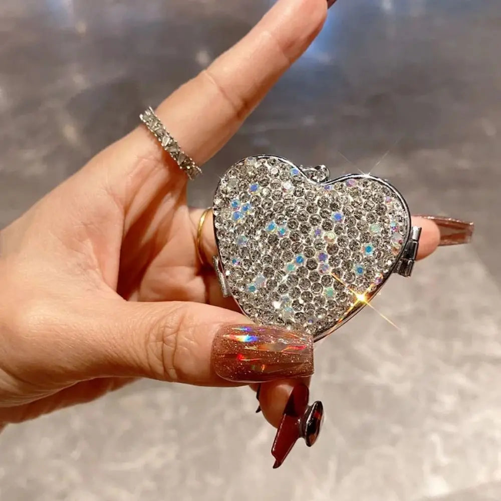 Rhinestone Heart Pill Box – Mini Travel Pill Organizer Travel Pill Organizer PLUSH