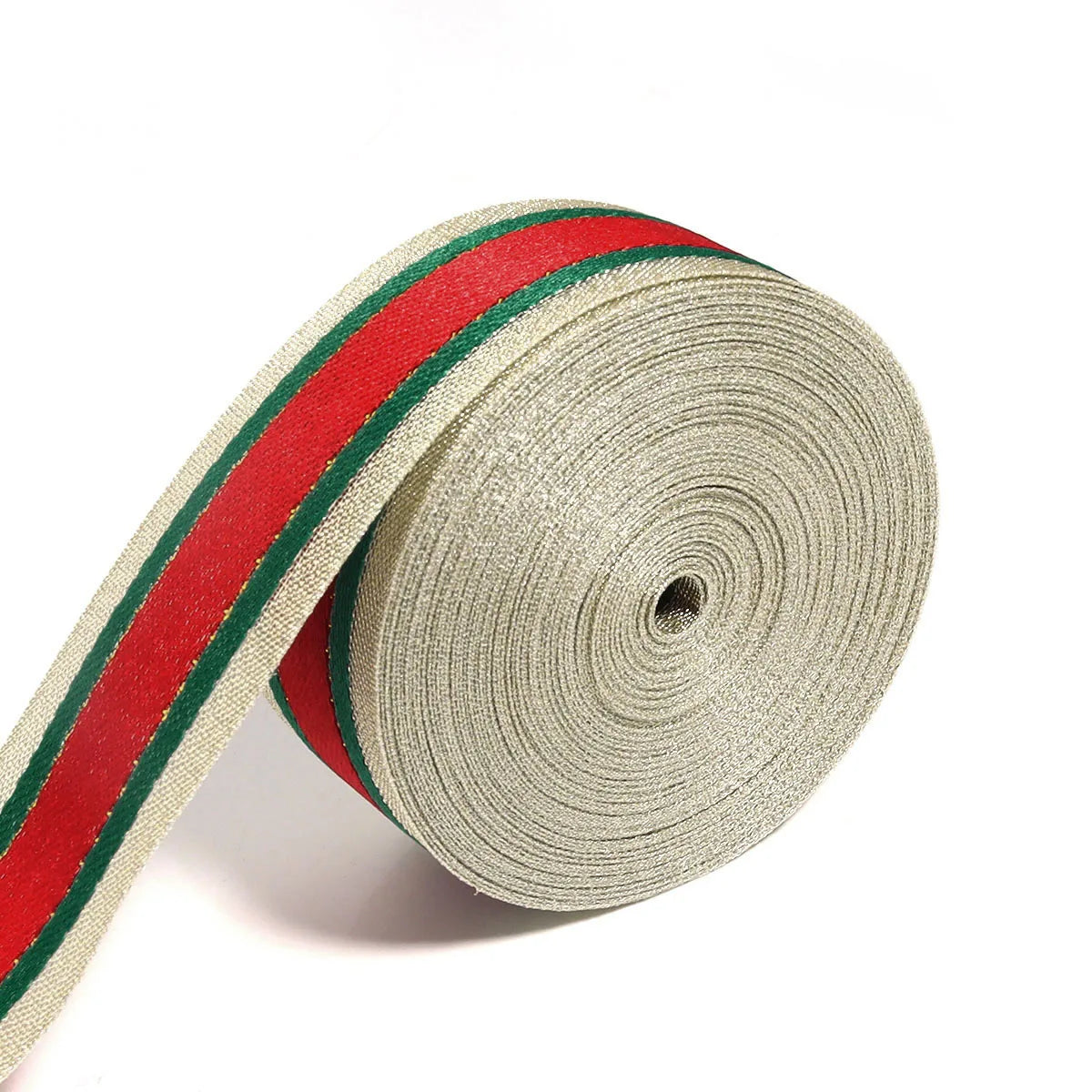 Red Green Stripe Christmas Ribbon 5-10 Yards | DIY Gift Wrap Craft Ribbon PLUSH Type A 2.5cmx10yards roll