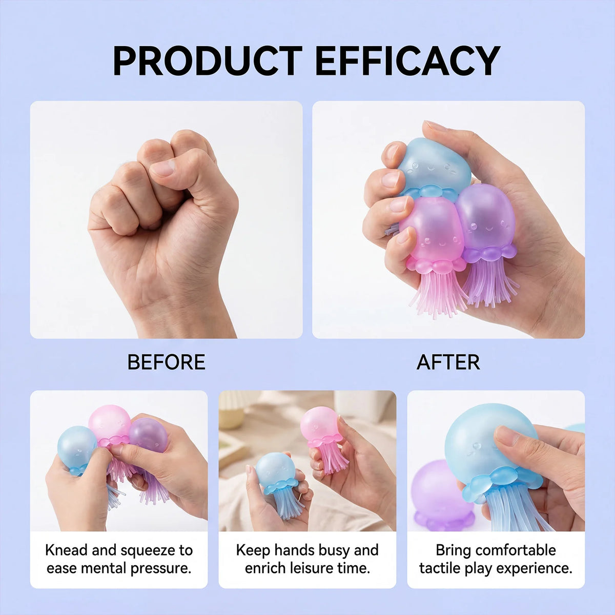 Jellyfish Squishy Sensory Toy – Slow Rebound Squeeze Fidget Ball Squishy Fidget Toy PLUSH