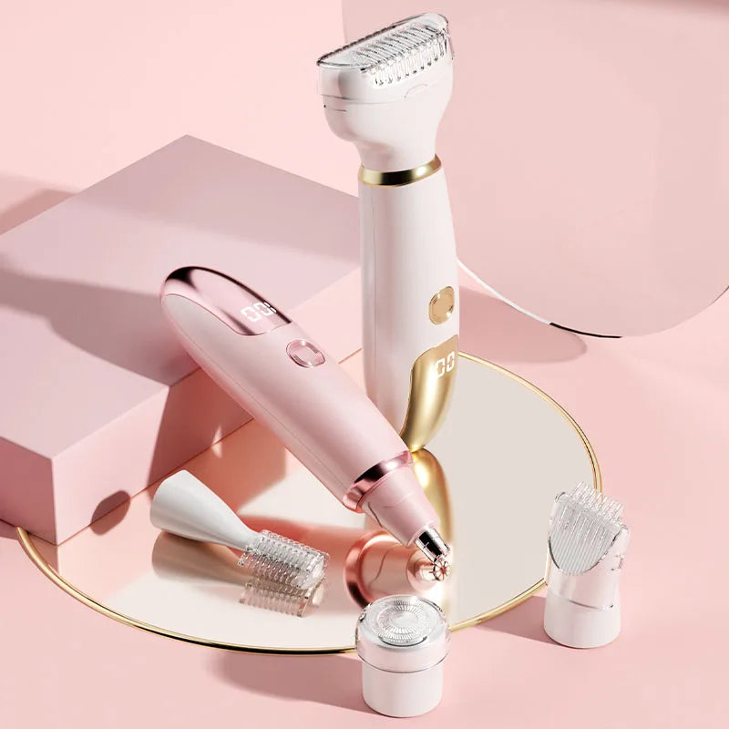 5-in-1 Rechargeable Electric Lady Shaver – Wet & Dry Trimmer Electric Lady Shaver PLUSH