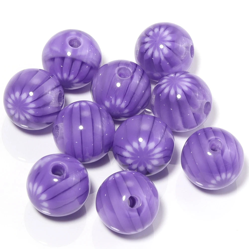 10pcs Watermelon Resin Beads 16mm – DIY Jewelry Making Resin Jewelry Beads PLUSH purple