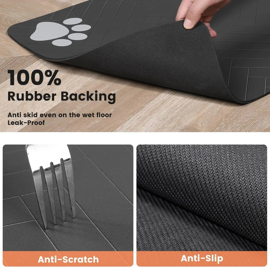 Absorbent Pet Feeding Mat – Non-Slip Waterproof Dog Cat Placemat Pet Feeding Mat PLUSH