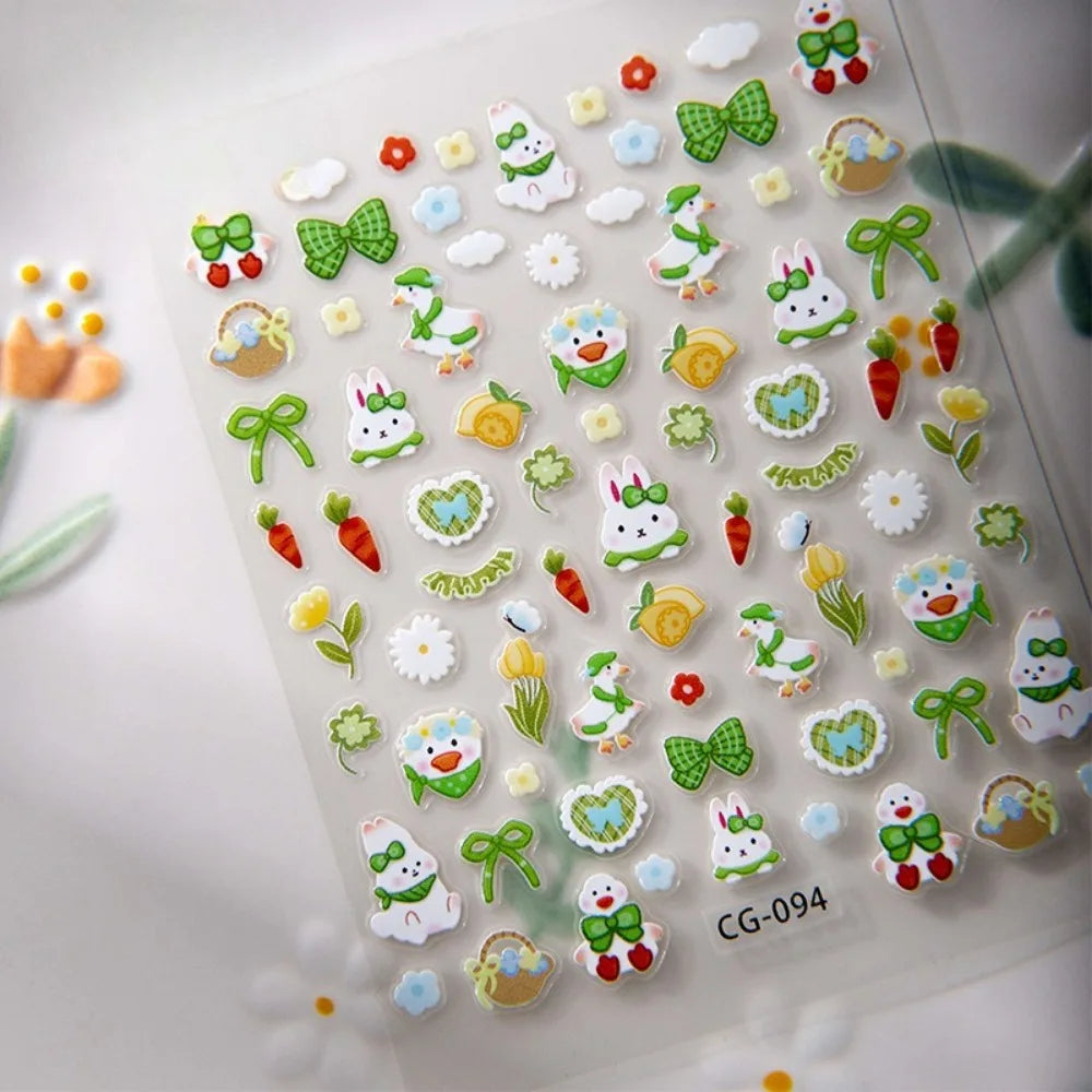 Spring Nail Art Stickers – Bunny, Duck, Bow & Floral Decals Nail Art Stickers PLUSH