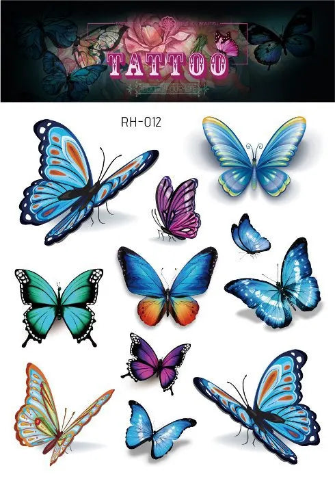 Purple Fairy Butterfly Glitter Temporary Tattoo Stickers Temporary Tattoo Sticker PLUSH RH-012