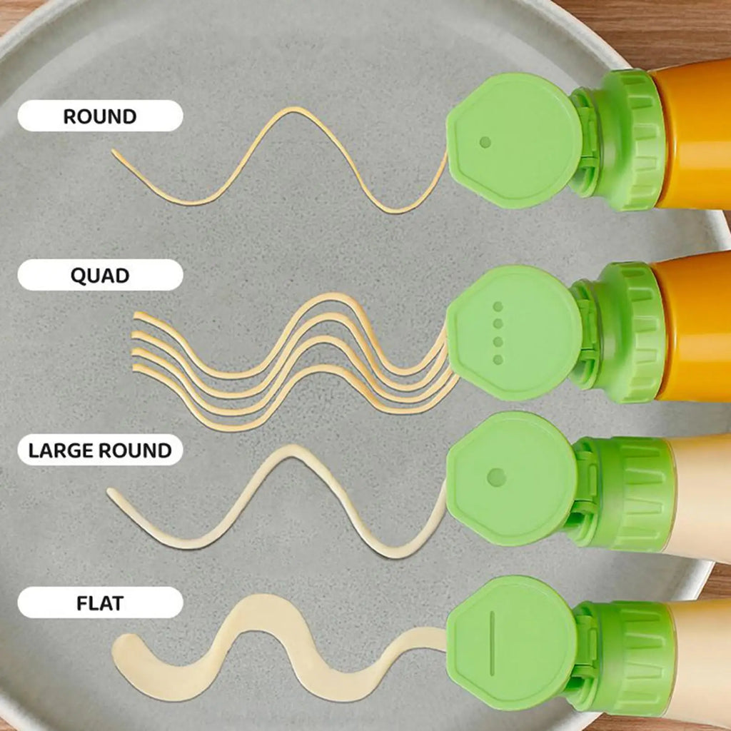 4-Pack Squeeze Bottle Caps – Universal Sauce Dispenser Lids Condiment Bottle Lids PLUSH