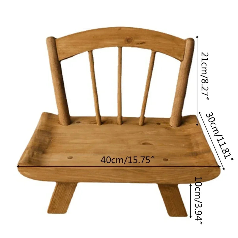 Vintage Wooden Chair & Bed Newborn Photography Props Photography Props PLUSH