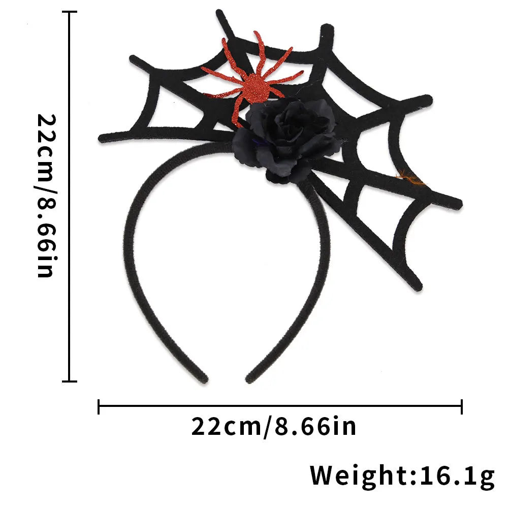 Gothic Halloween Spiderweb Headband – Costume Hair Hoop Costume Headband PLUSH