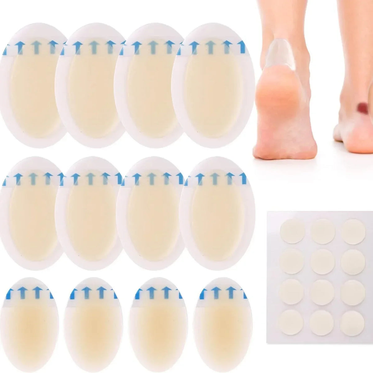 Gel Heel Protector Patches – 5pc Hydrocolloid Blister Pads Heel Blister Pads PLUSH 5.2 2.8cm S