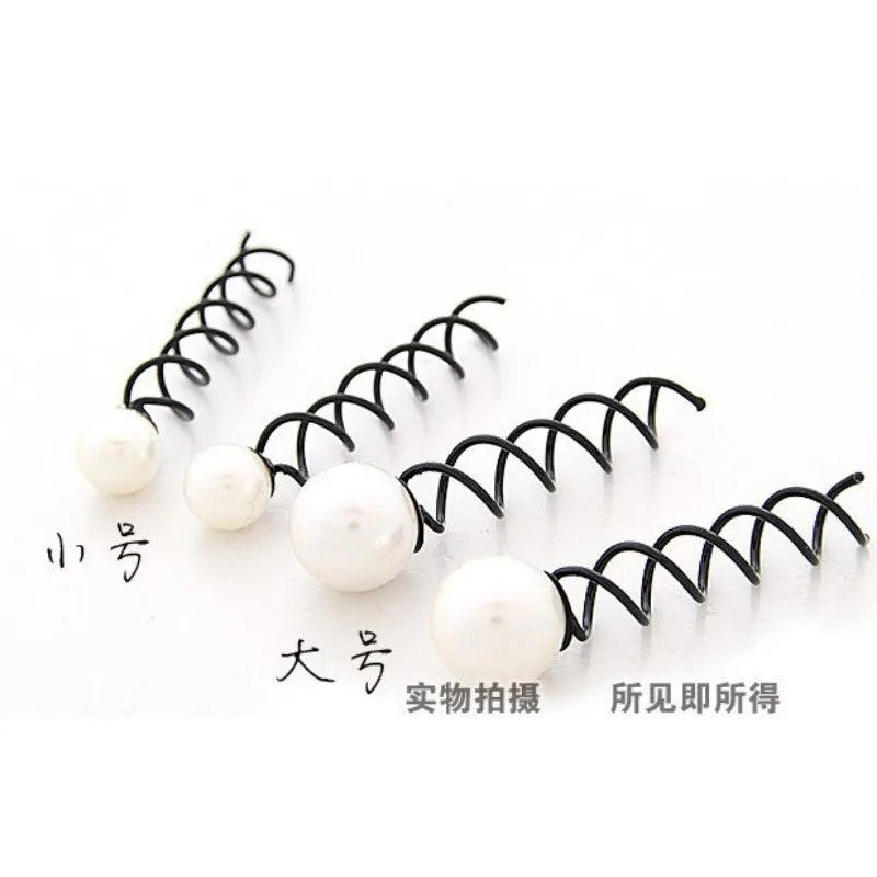 2Pcs Pearl Spiral Screw Bobby Pins – Korean Hair Barrettes Hair Barrette Pins PLUSH