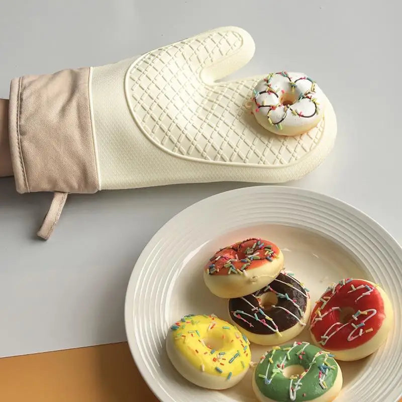 Silicone Oven Gloves Non-Slip Heat Resistant Kitchen Mitts Silicone Oven Mitts PLUSH