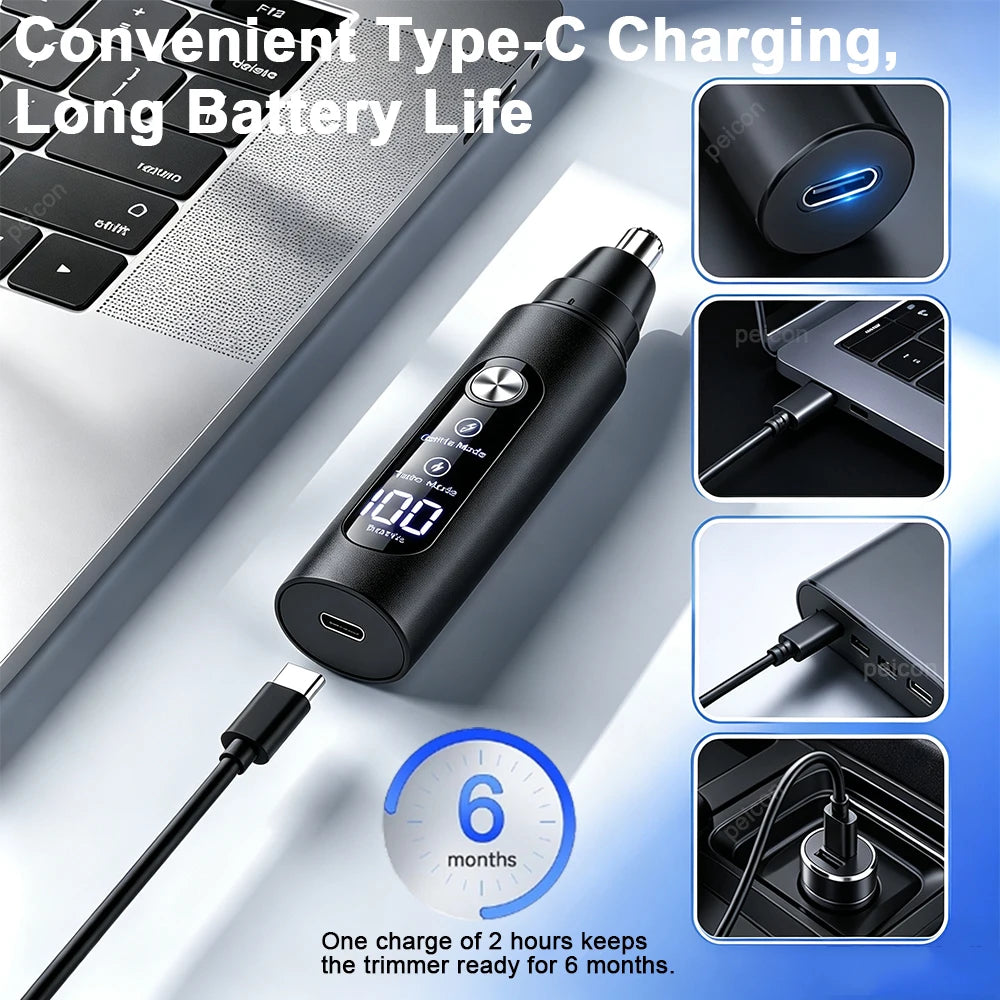 Raugee Electric Nose & Ear Hair Trimmer – USB Rechargeable Electric Hair Trimmer PLUSH