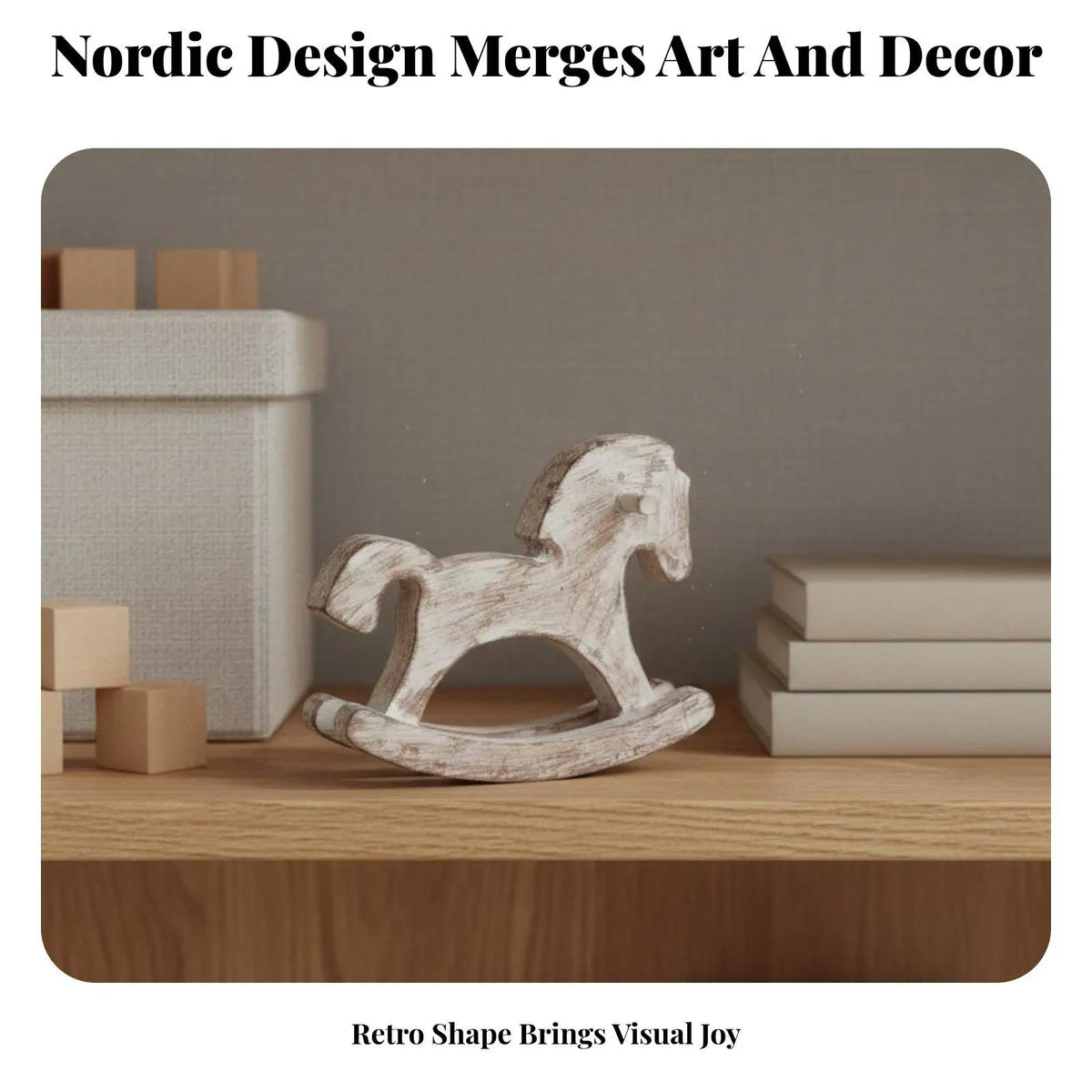 Wooden Rocking Horse Miniature Statue | Vintage Tabletop Décor Miniature Decorative Statue PLUSH