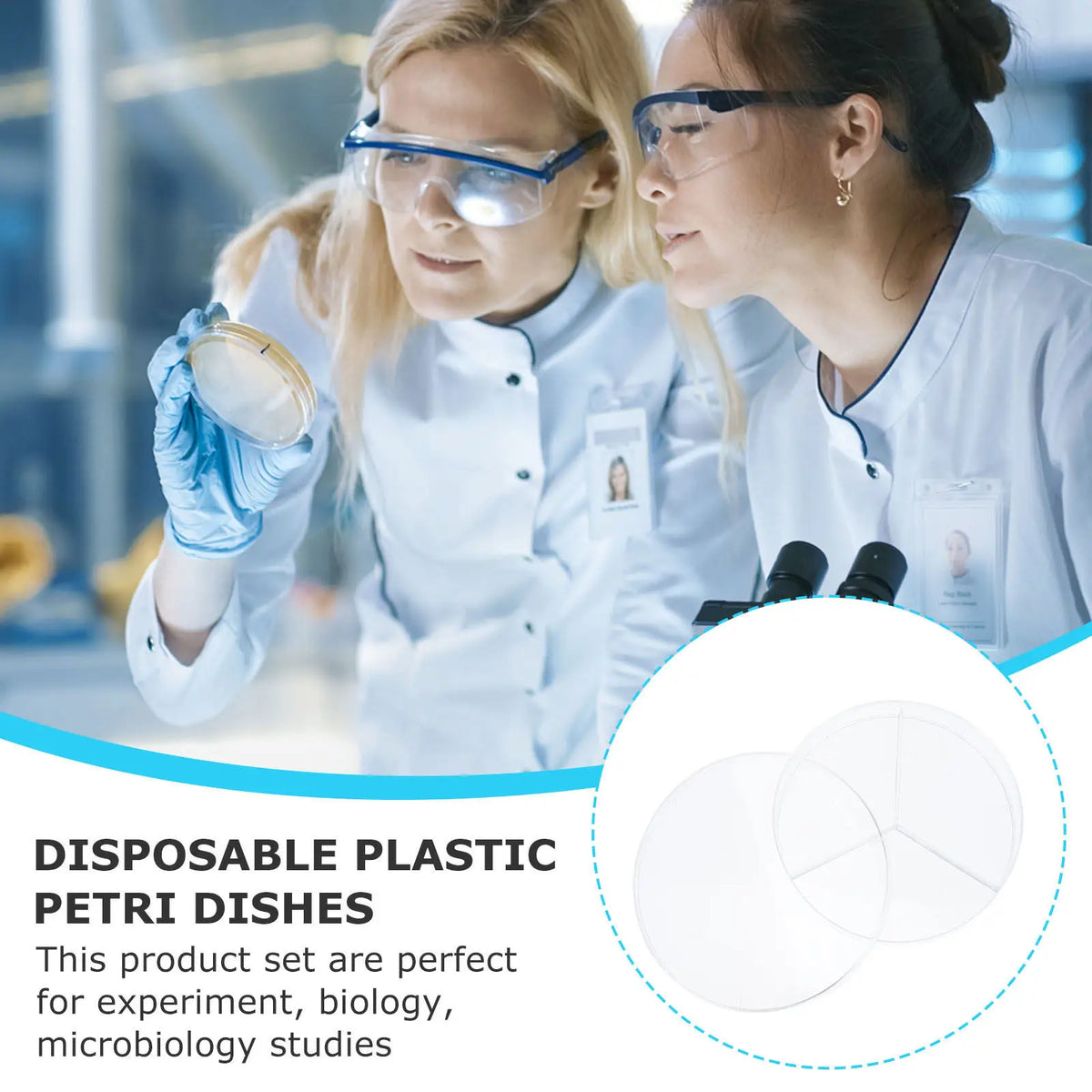 10pcs Clear 3-Compartment Plastic Petri Dishes – Lab & Science Lab Petri Dishes PLUSH