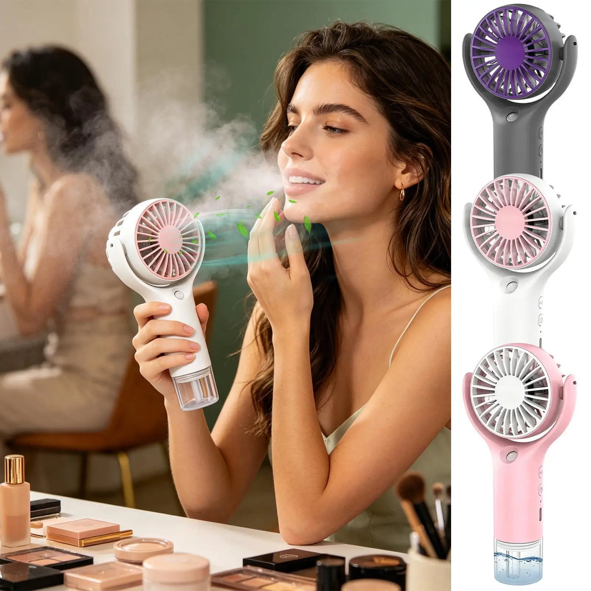 Portable Mini Mist Fan – USB Rechargeable Handheld Spray Fan Handheld Mist Fan PLUSH