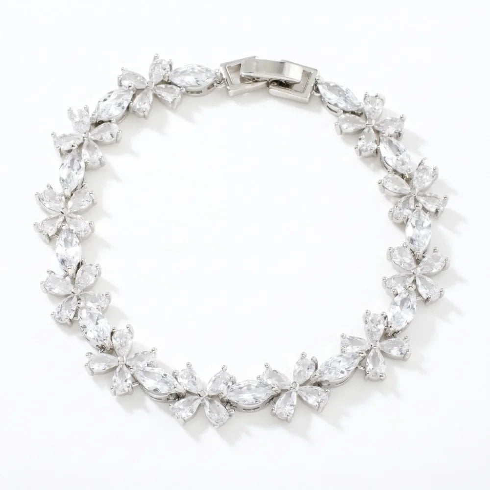 Copper Zircon Ice Flower Bracelet – Mixed Color Women's Zircon Bracelet PLUSH style3