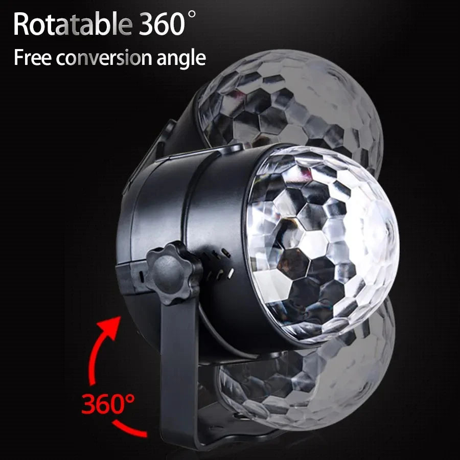 RGB LED Disco Ball Light – Sound Activated Party Stage Lamp LED Party Light PLUSH