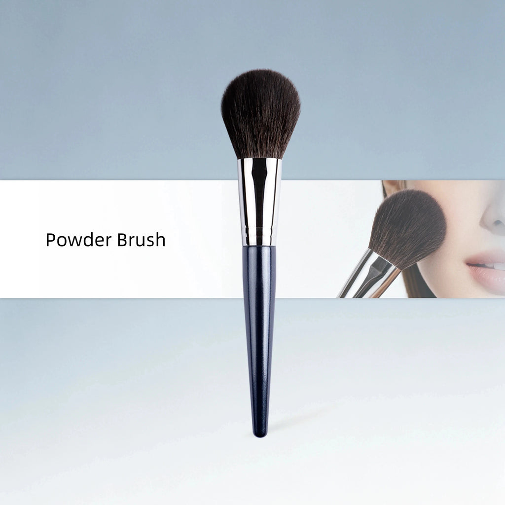 PLUSH Galaxy Powder Brush – Soft Natural Goat Hair Makeup Makeup Powder Brush PLUSH Blue
