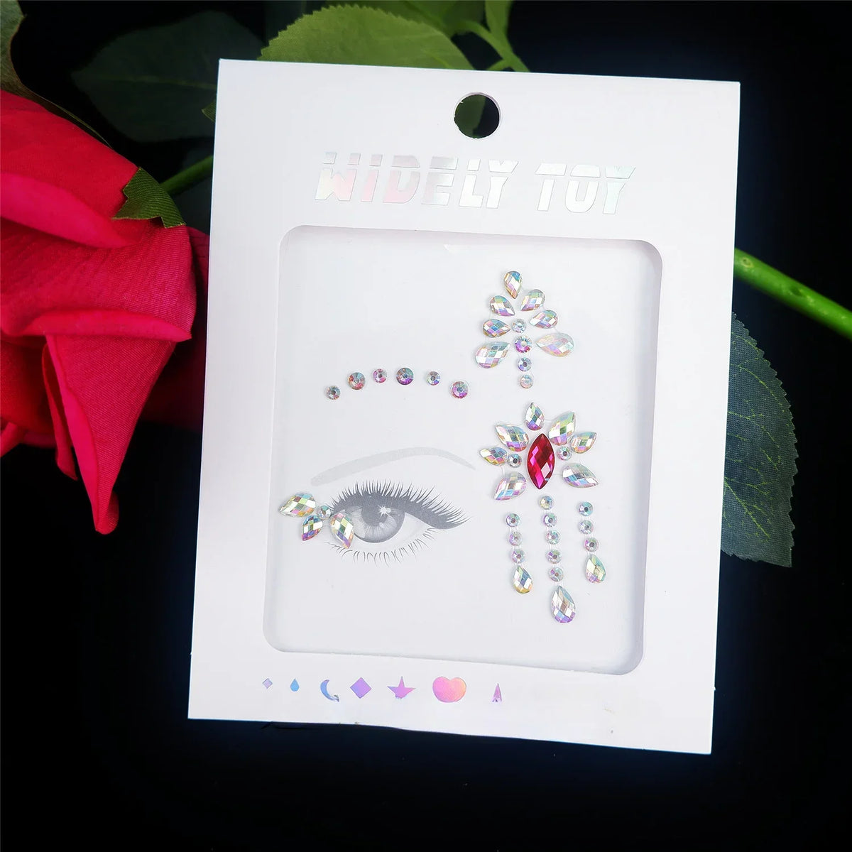 Crystal Face Gems Rhinestone Temporary Tattoo Stickers