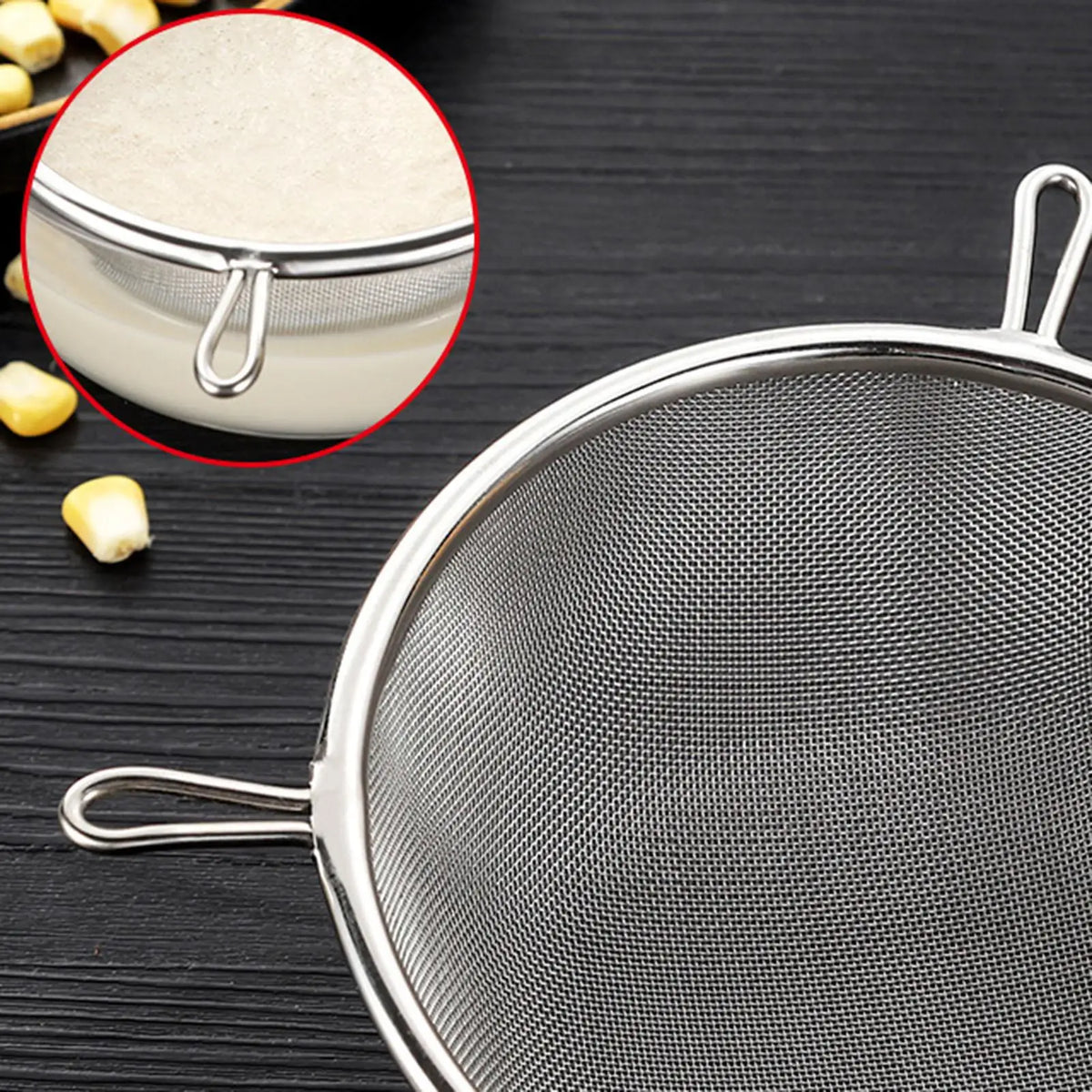 304 Stainless Steel Fine Mesh Kitchen Strainer Spoon Kitchen Strainer PLUSH