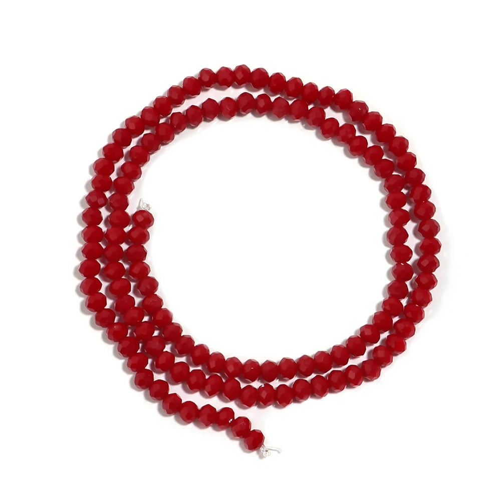 Red Faceted Crystal Abacus Rondelle Spacer Beads – DIY Jewelry Crystal Spacer Beads PLUSH 4x3mm ab 100pcs