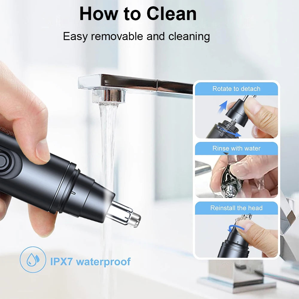 Raugee Electric Nose & Ear Hair Trimmer – Portable Clipper Nose Hair Trimmer PLUSH