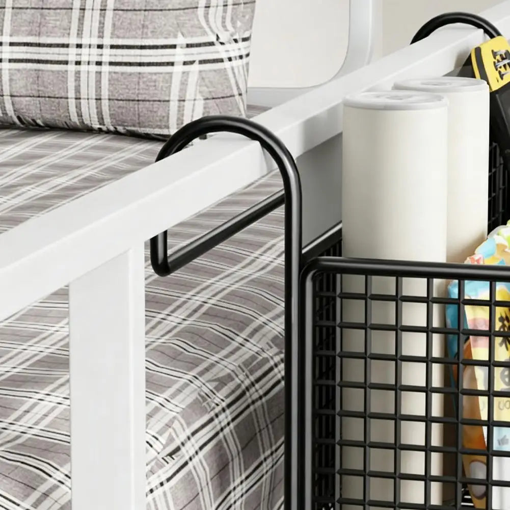 No-Drill Bedside Hanging Rack – Dorm Bunk Bed Organizer Bedside Storage Rack PLUSH
