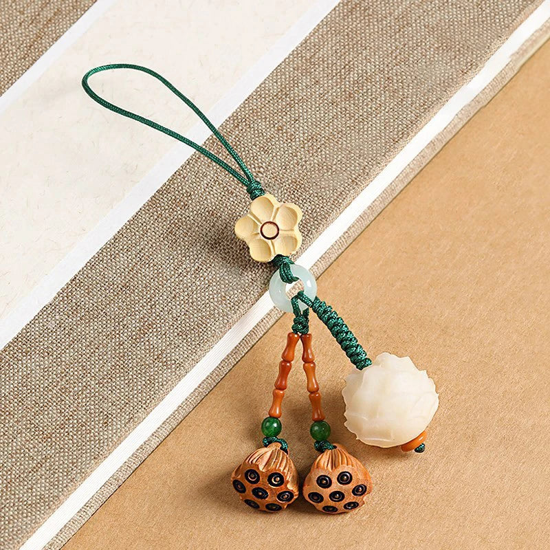Lucky Bodhi Lotus Phone Chain & Car Key Pendant | Chinese Style Pendant Key Chain PLUSH style 1