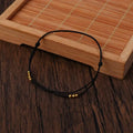 Handmade Lucky Bead Bracelet – Adjustable Red Rope Friendship Charm Bracelet PLUSH Black