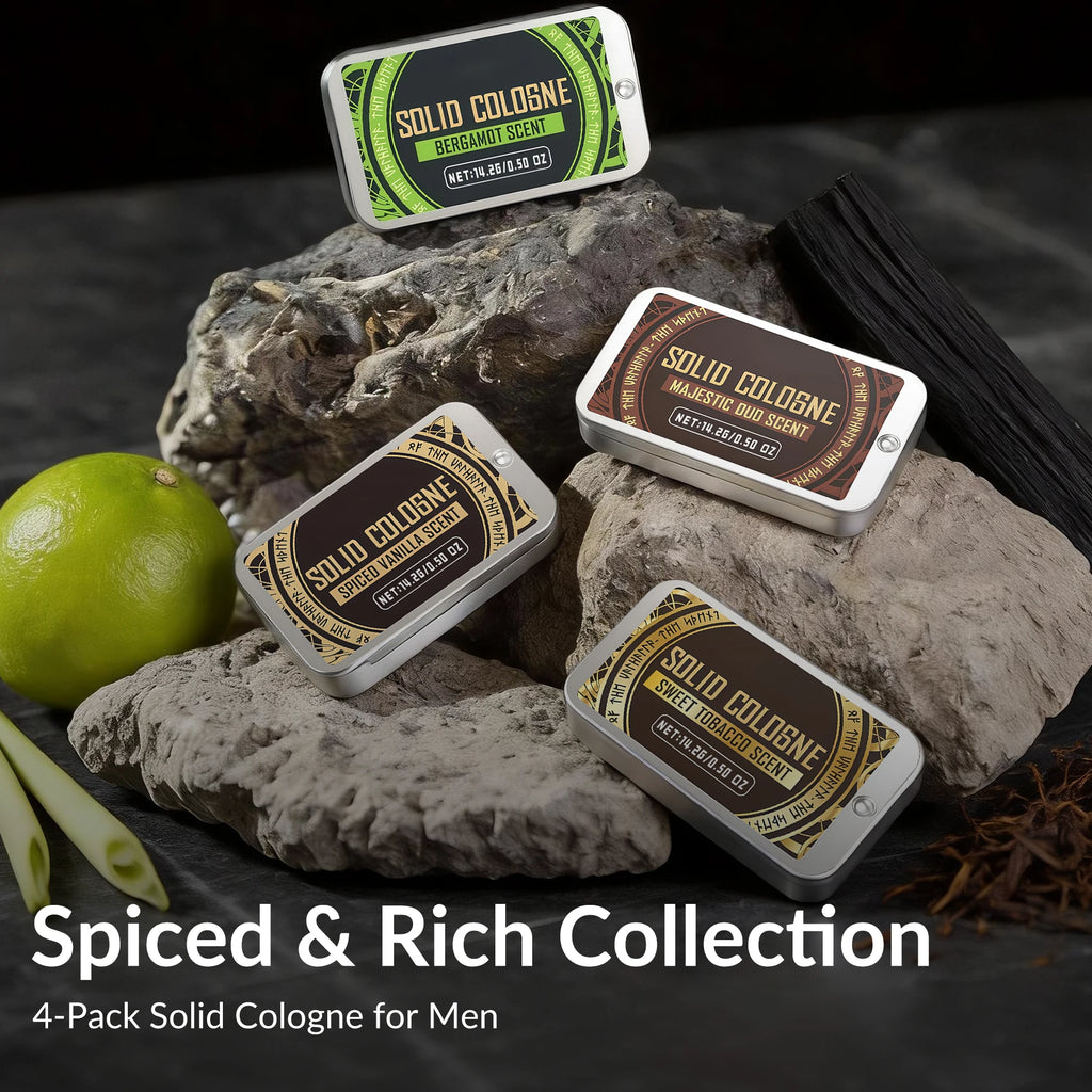 Men's Solid Cologne Balm Set – 8 Scents Pocket Perfume Solid Cologne Balm PLUSH