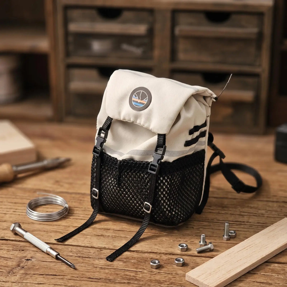 1:10 Scale Miniature Backpack with Mesh Pocket – Hobby Decor Miniature Scale Accessory PLUSH