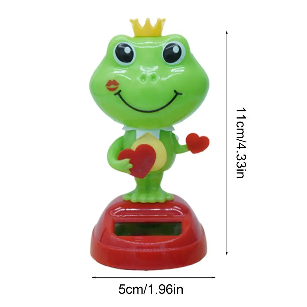 Solar Dancing Animal Bobble Head Car Dashboard Ornament Solar Bobble Head Toy PLUSH frog