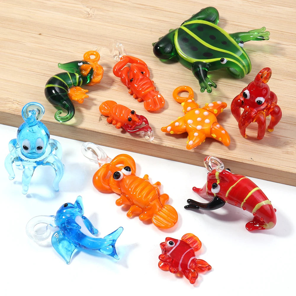 3D Ocean Animal Glass Pendant – DIY Bracelet & Keychain Charm Glass Charm Pendant PLUSH
