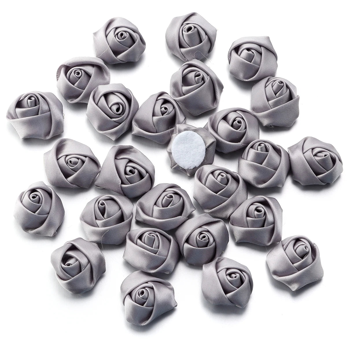 20pcs Mini Ribbon Rose Rosettes for DIY Hair Accessories & Crafts Hair Accessory Embellishments PLUSH Grey 3.5-4cm