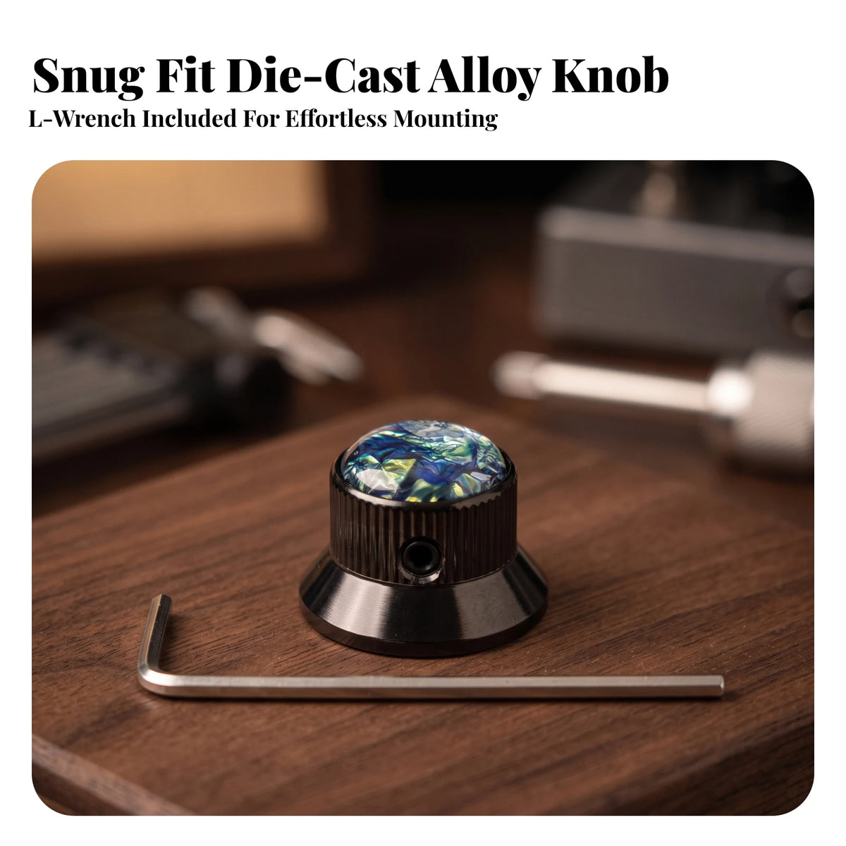 Zinc Alloy Guitar Knob with Wrench – Ribbed Volume Tone Cap Guitar Control Knob PLUSH