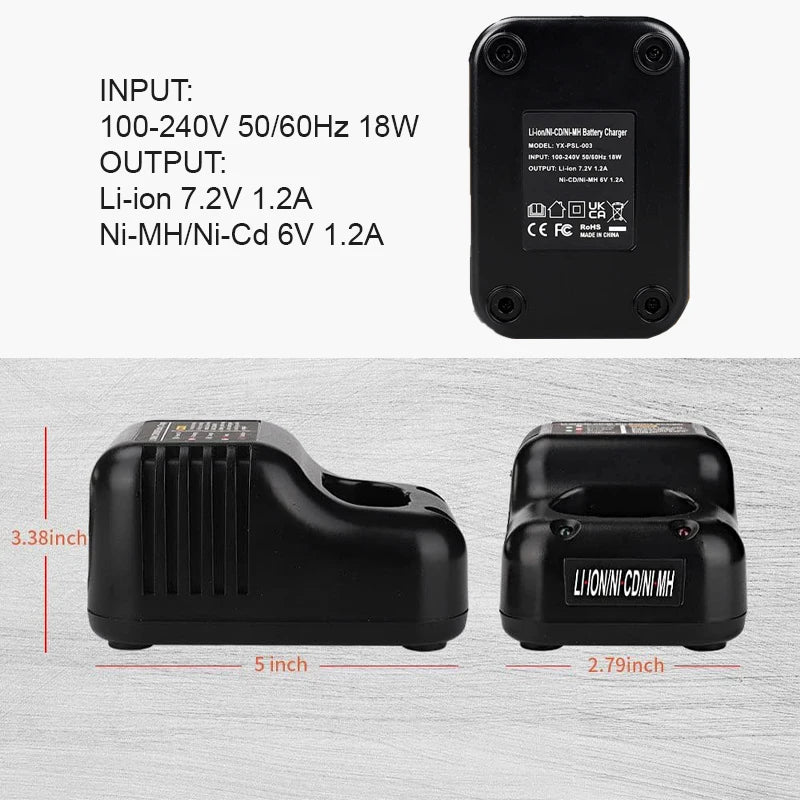 ZWINCKY 6V 7.2V Battery Charger for Paslode Ni-MH Ni-CD Li-Ion Power Tool Charger PLUSH