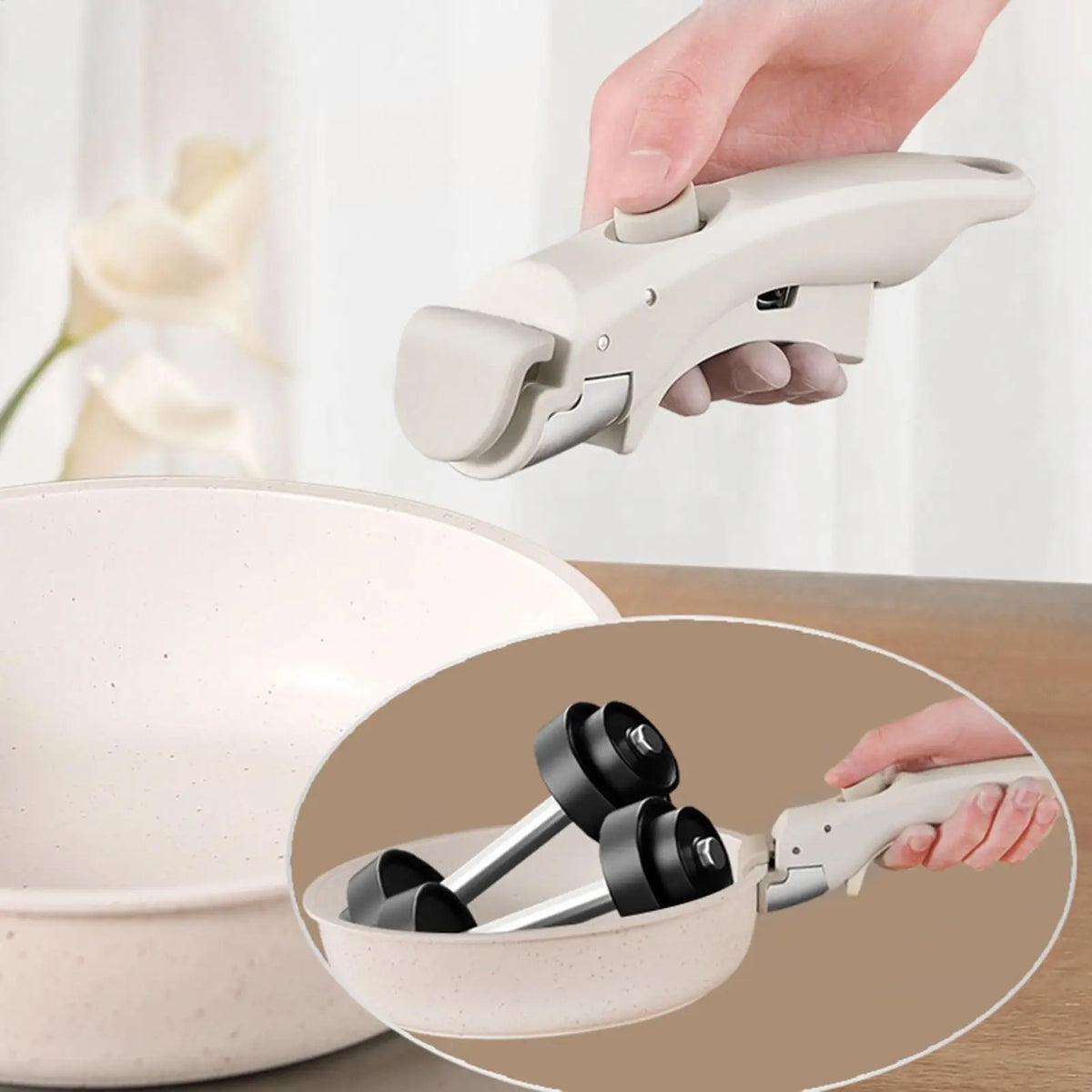 Removable Detachable Pan Handle – Universal Pot Grip Replacement Cookware Handle PLUSH