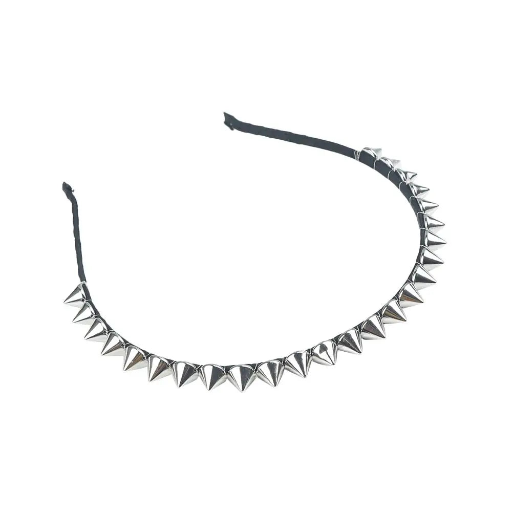 Punk Rock Bow Rivet Headband – Studded Metal Hair Band Rivet Hair Headband PLUSH