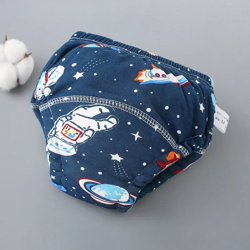 6-Layer Cotton Baby Training Pants – Reusable Cloth Diapers S/M/L Baby Training Pants PLUSH No.01 S 7.5-10kg
