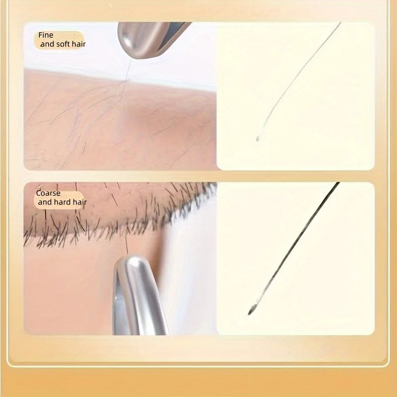 Ouriner Round Tip Tweezers for Brows & Beard with Case Eyebrow Tweezers PLUSH