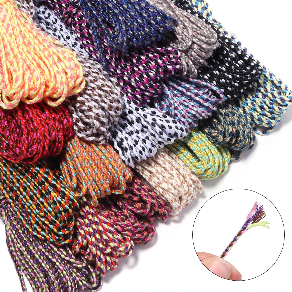 10 Yards Bohemian Multicolor Braided Cotton Cord – DIY Jewelry Braided Craft Cord PLUSH