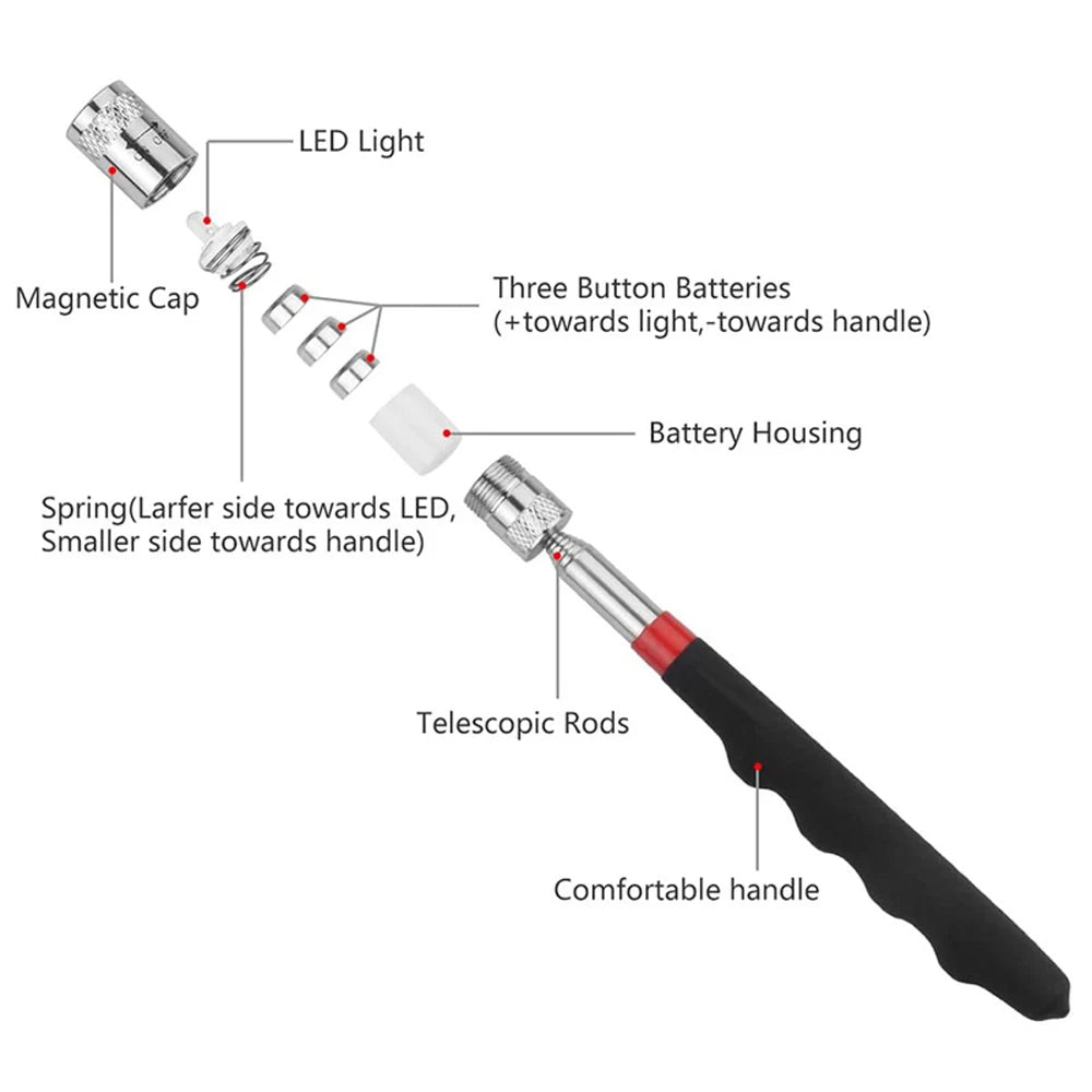 Telescoping Magnetic Pickup Tool – Extendable Magnet Stick Magnetic Pickup Tool PLUSH