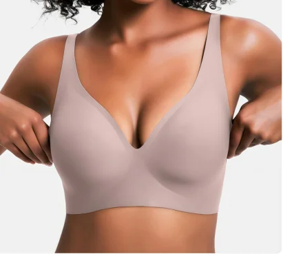 Zeriluna Seamless Push Up Bralette – Adjustable Sports Bra Sports Bralette PLUSH Light Gray M