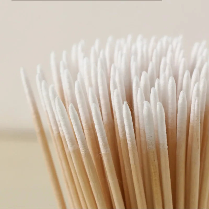 100pcs Wooden Cotton Swab Sticks – Nail Polish Corrector Nail Corrector Sticks PLUSH