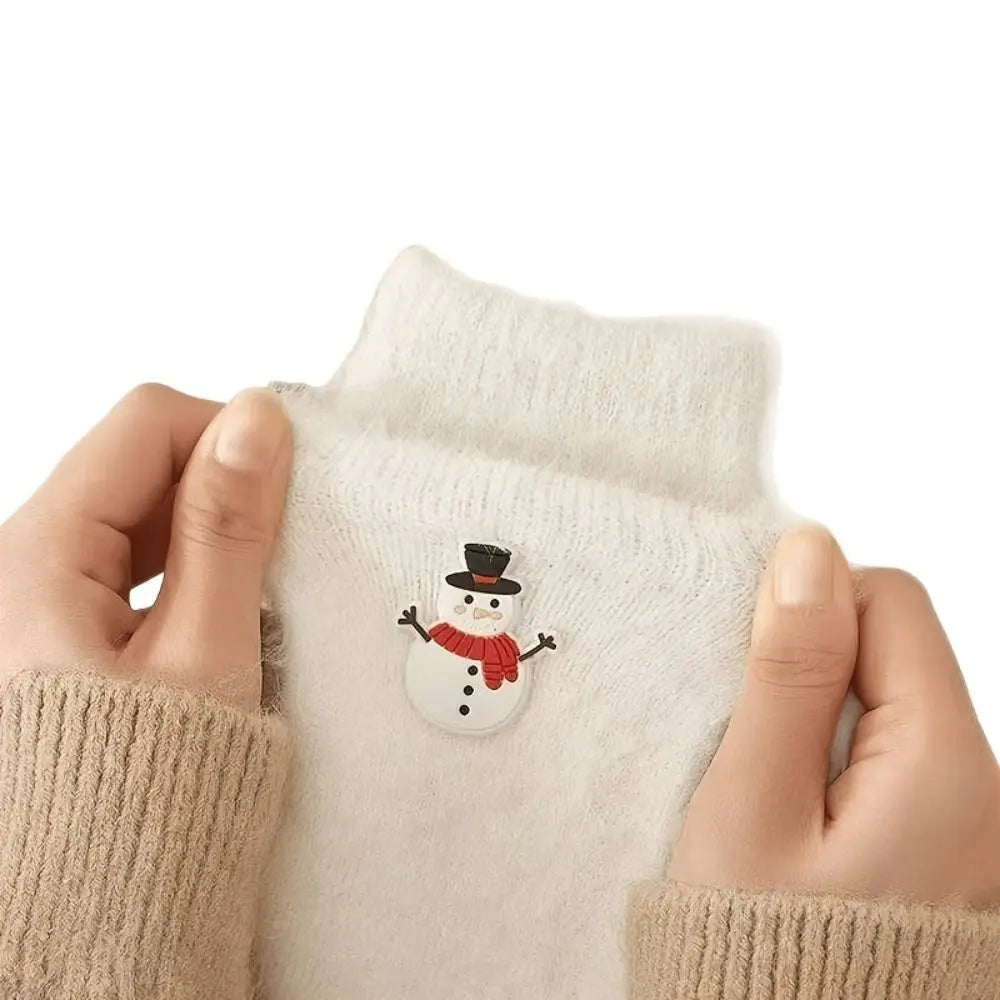 Furry Christmas Plush Socks – Warm Women's Holiday Tube Socks Holiday Plush Socks PLUSH